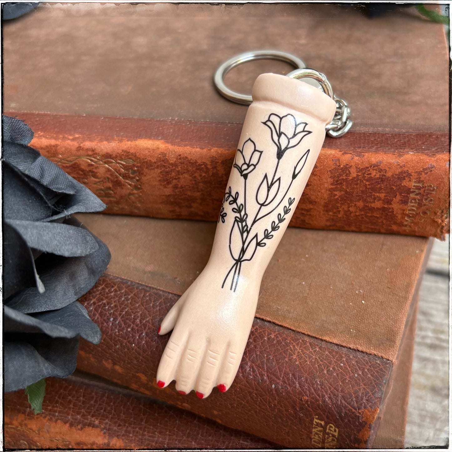 Doll Arm Key Ring - Flowers