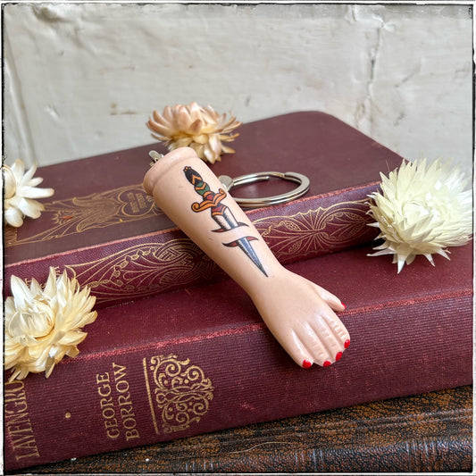Porcelain Doll Arm Key Ring - Dagger