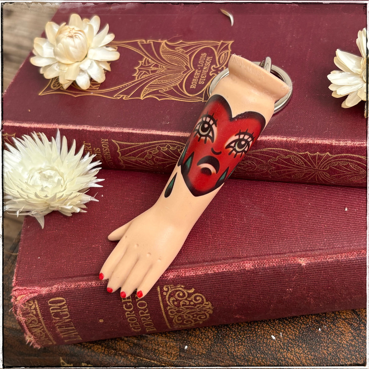 Porcelain Doll Arm Key Ring - Broken Heart