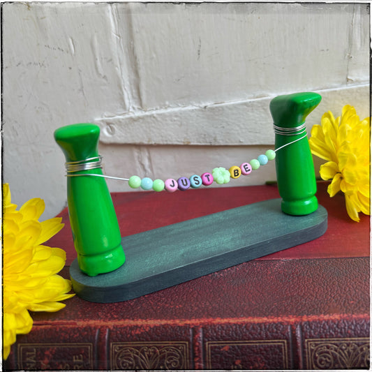 Medium Recycled Porcelain Doll Arm Sign Holder - Just Be