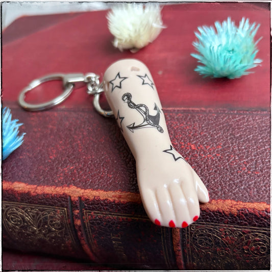 Doll Arm Key Ring - Anchor
