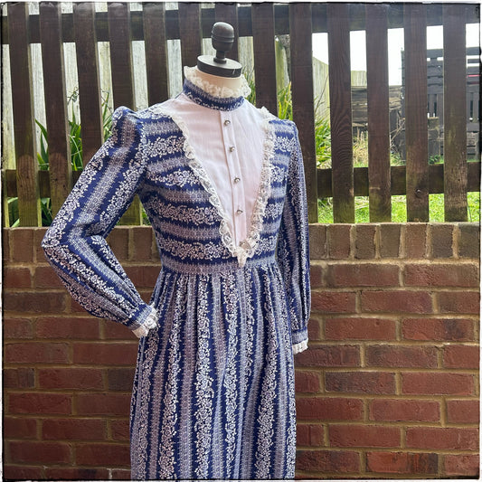Vintage 70s Dollyrockers Prairie Maxi Dress