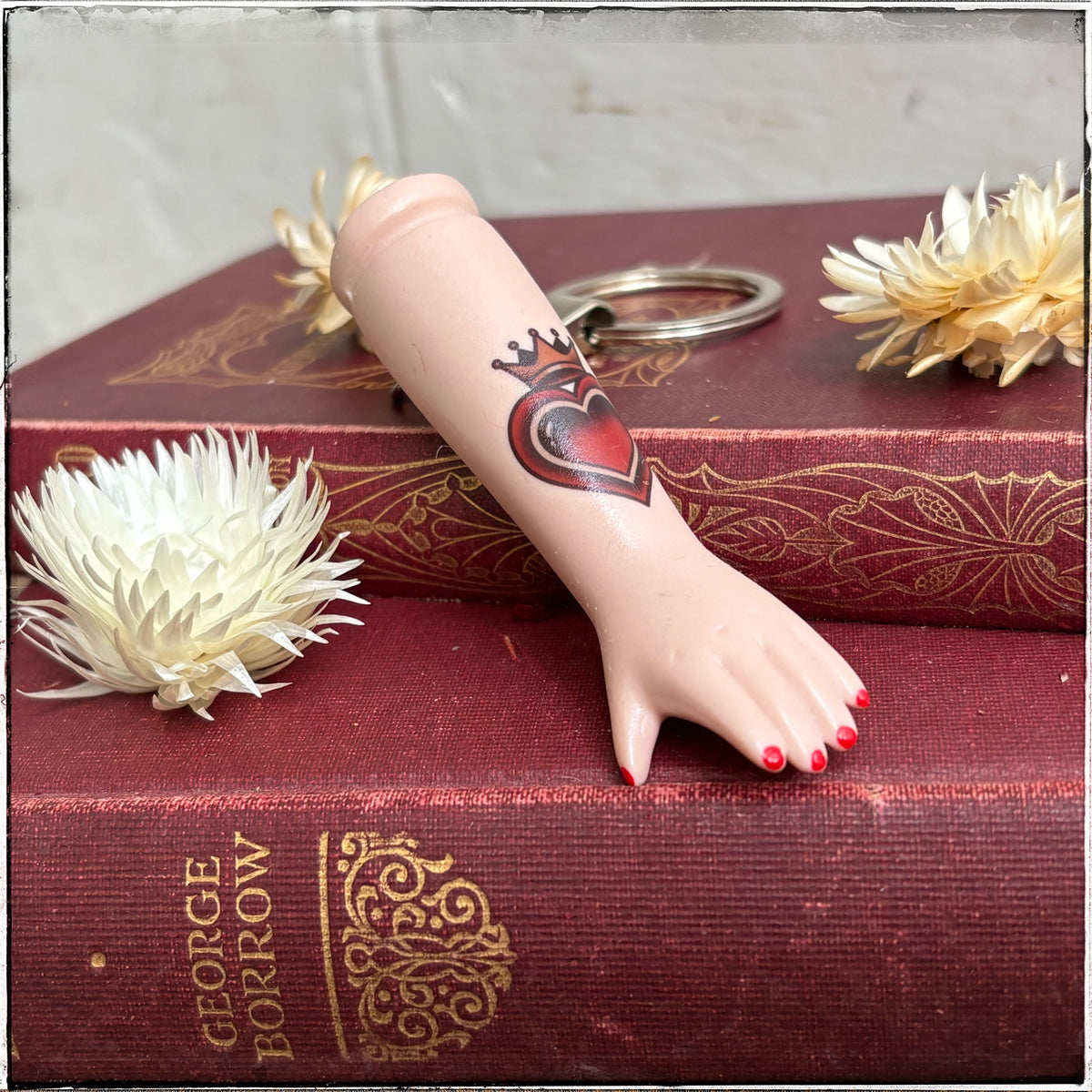 Porcelain Doll Arm Key Ring - Queen of Hearts