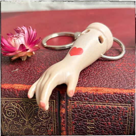 Doll Arm Key Ring - Red Heart