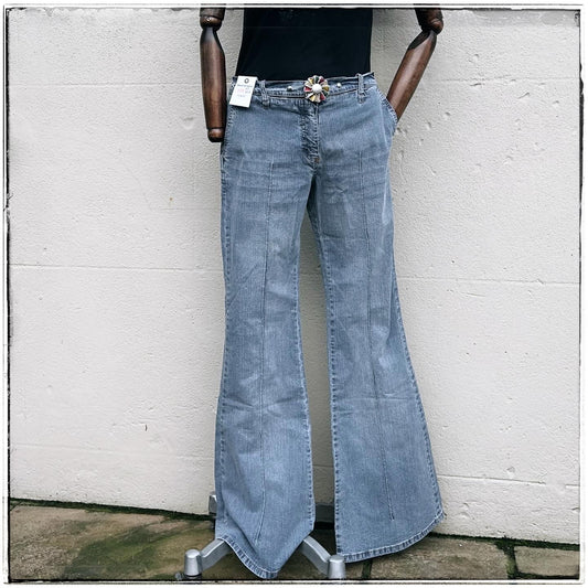 Vintage Lambretta Deadstock Belted Denim Flares