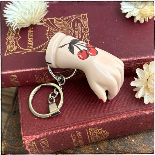 Porcelain Doll Arm Key Ring - Cherry