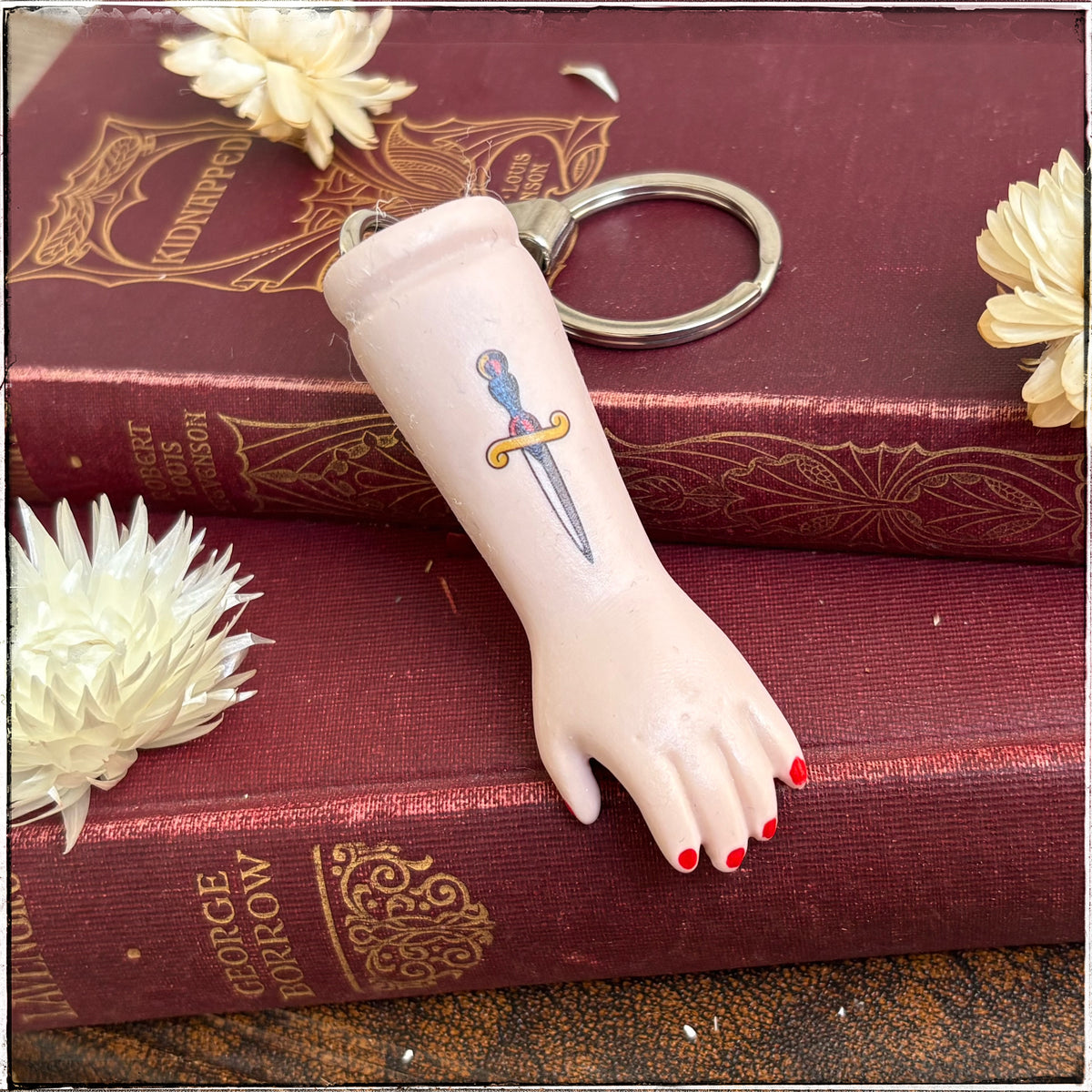 Porcelain Doll Arm Key Ring - Pocket Dagger