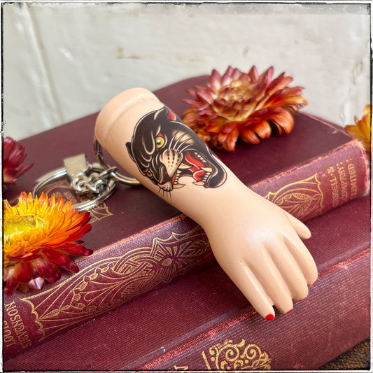 Porcelain Doll Arm Key Ring - Panther