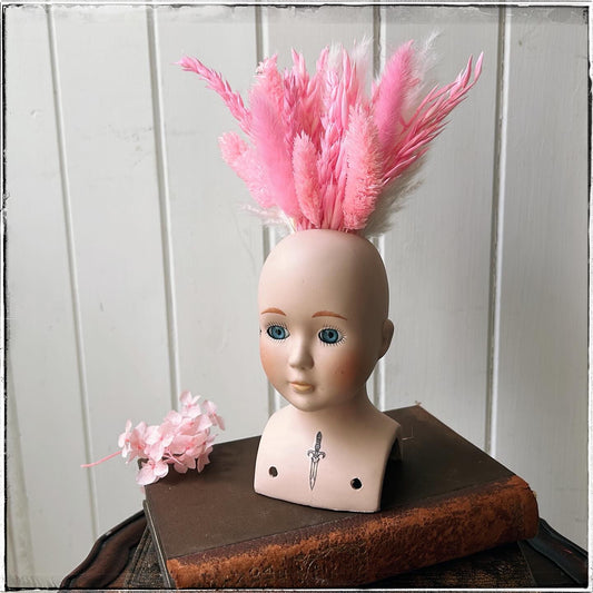 Vintage recycled porcelain doll head - Heather Above