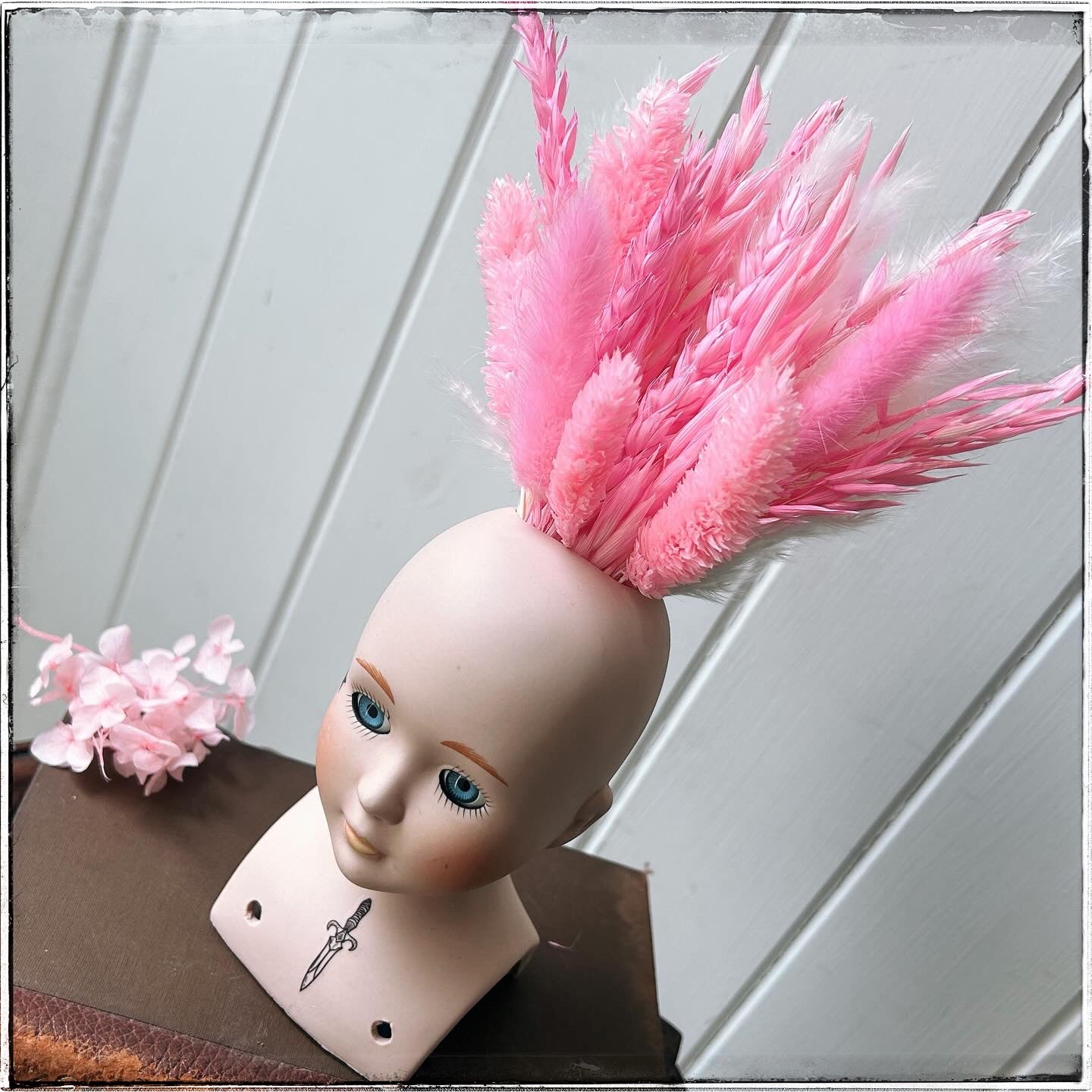 Vintage recycled porcelain doll head - Heather Top