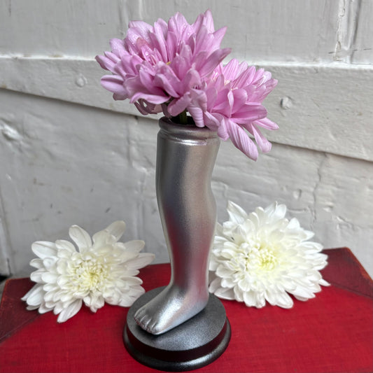 Small Doll Leg Vase - Silver