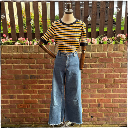 Vintage Style Stripe Ribbed Tee