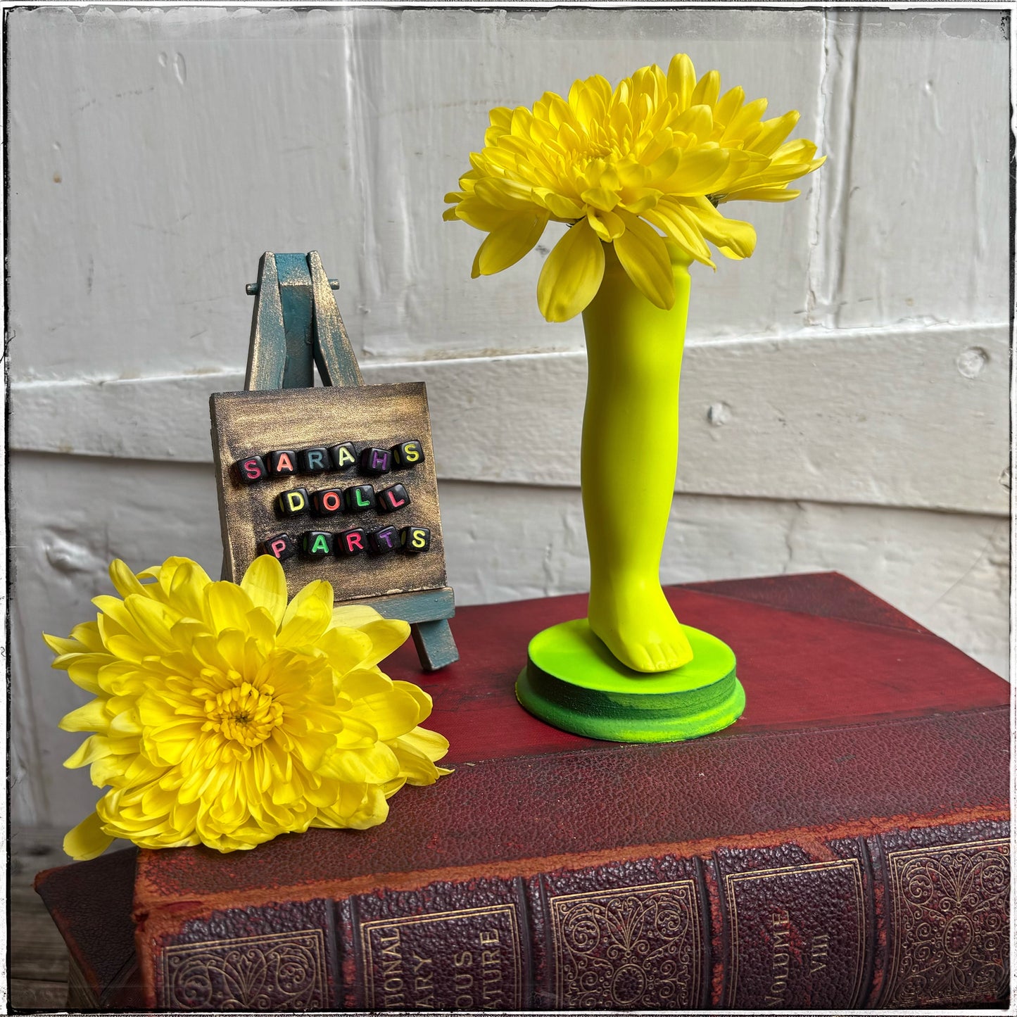 Small Doll Leg Vase - Neon Yellow