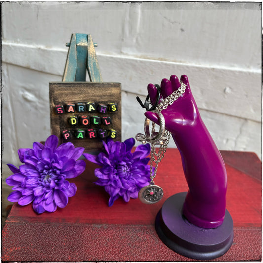 Medium Doll Arm Jewellery Holder - Neon Purple