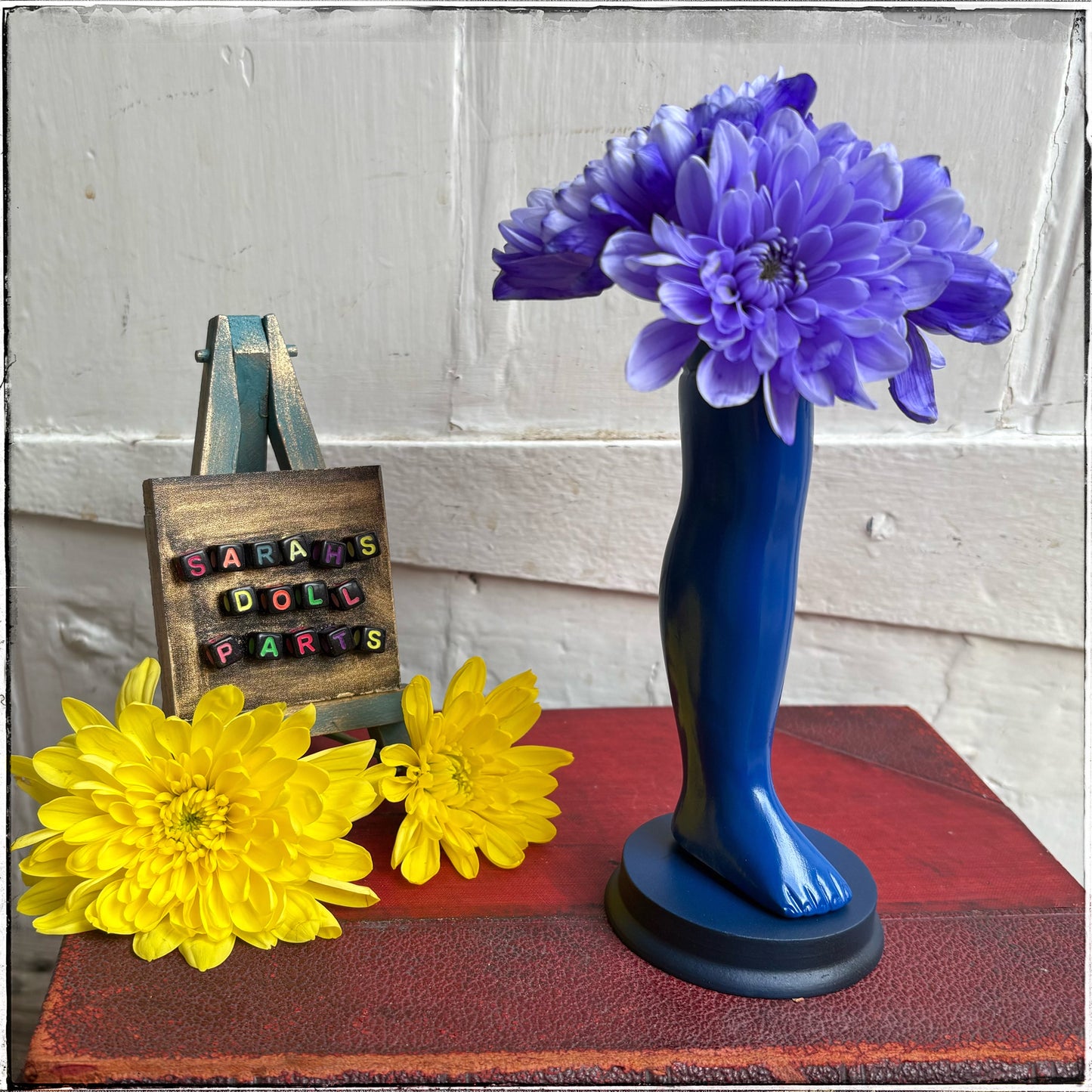 Small Doll Leg Vase - Neon Blue
