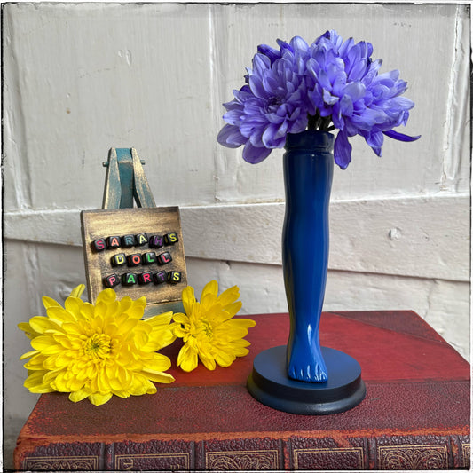 Small Doll Leg Vase - Neon Blue