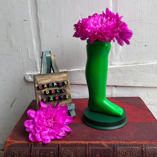 Large Doll Leg Vase - Neon Green