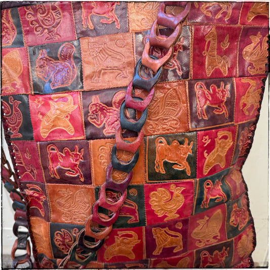 Handmade Leather Boho Patchwork Bag