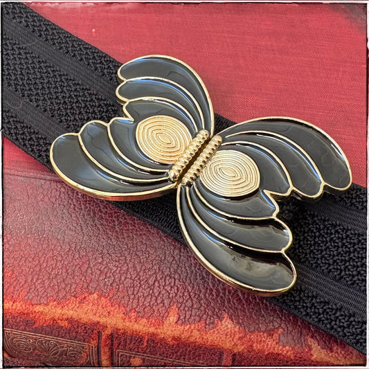 Vintage 80s Style Elasticated Butterfly Enamel Belt