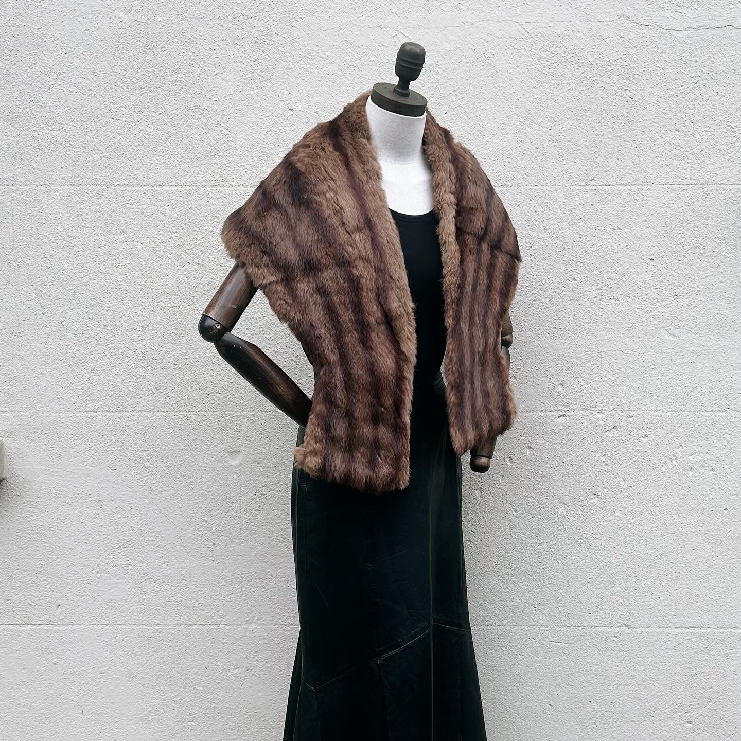 Vintage Large Brown Real Fur Stole