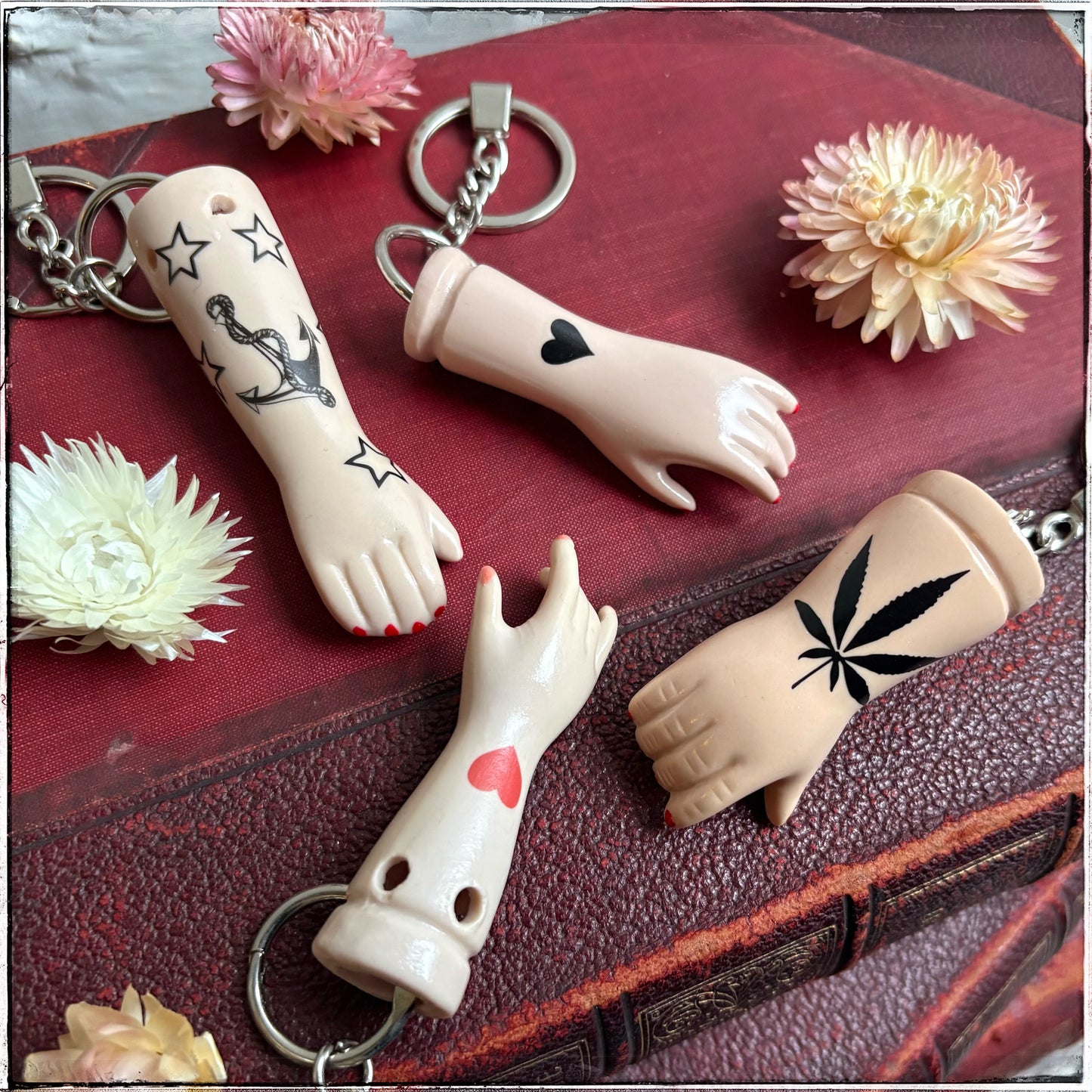 Doll Arm Key Ring - Red Heart
