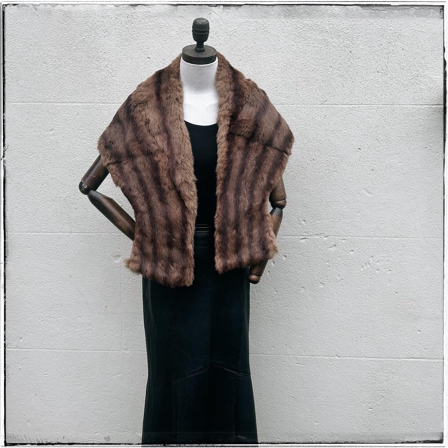 Vintage Large Brown Real Fur Stole