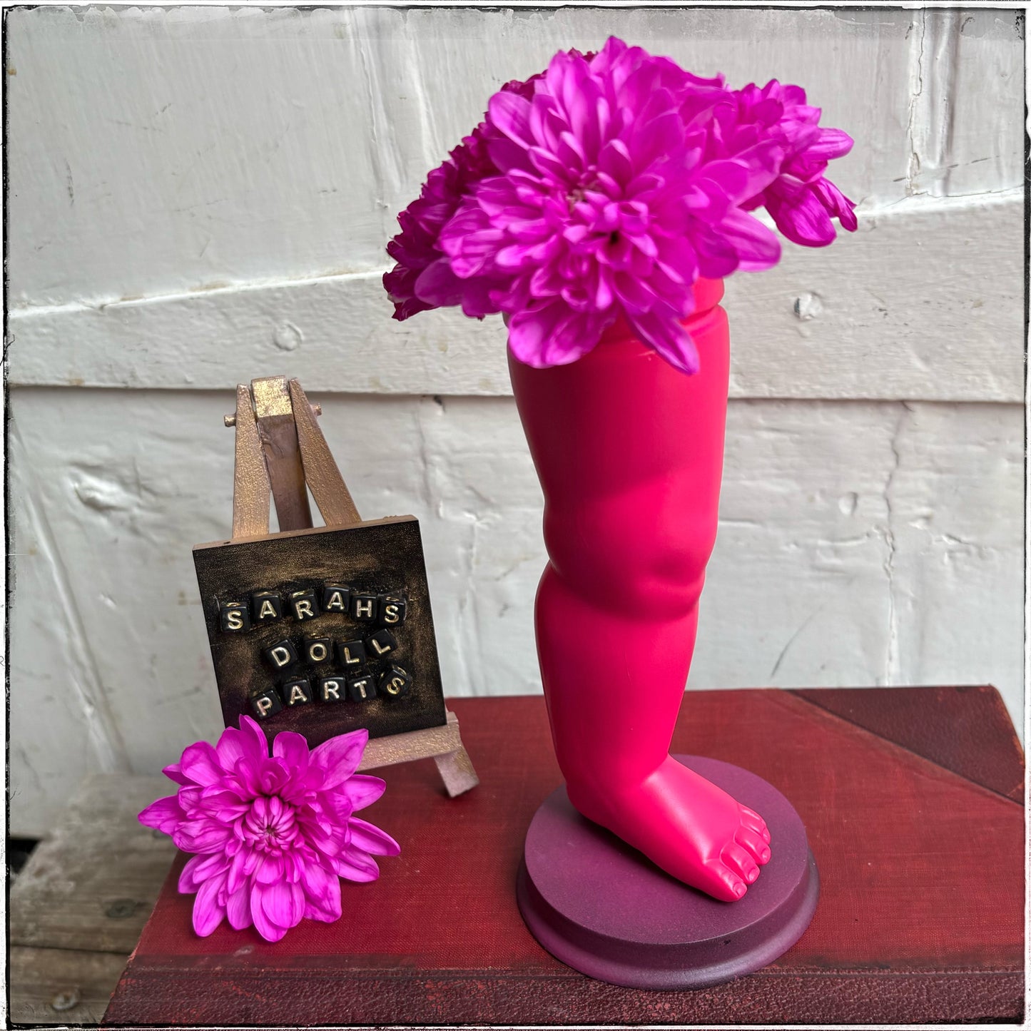 Large Doll Leg Vase - Neon Pink
