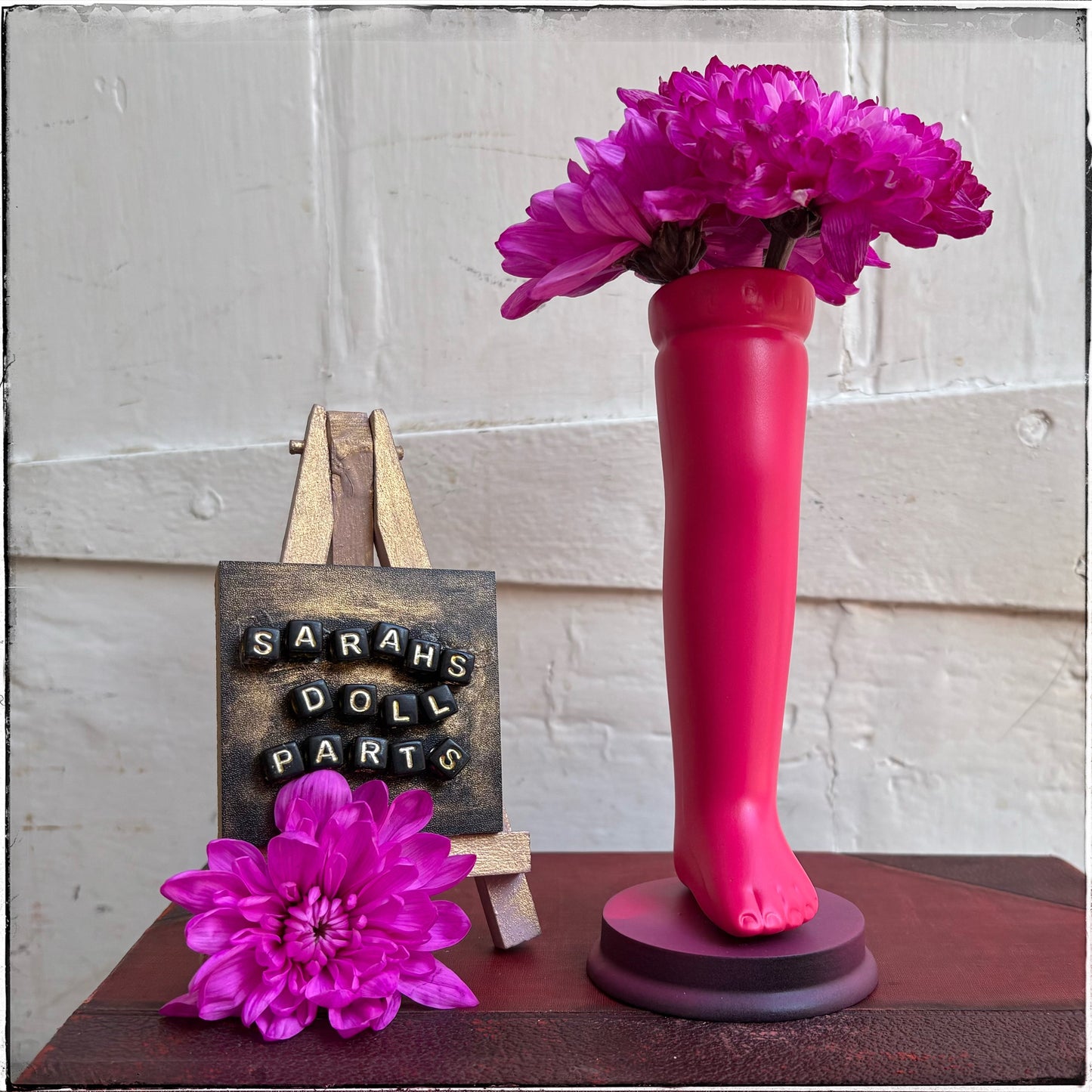Small Doll Leg Vase - Neon Pink
