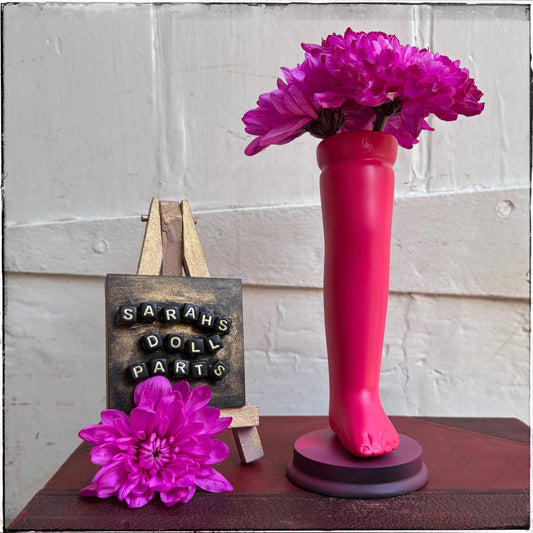 Small Doll Leg Vase - Neon Pink