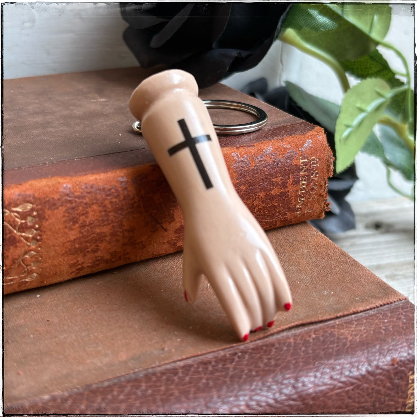 Doll Arm Key Ring - Cross