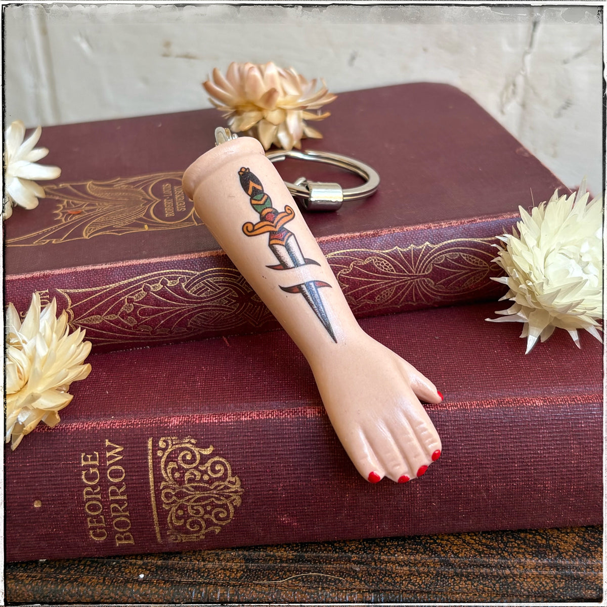 Porcelain Doll Arm Key Ring - Dagger