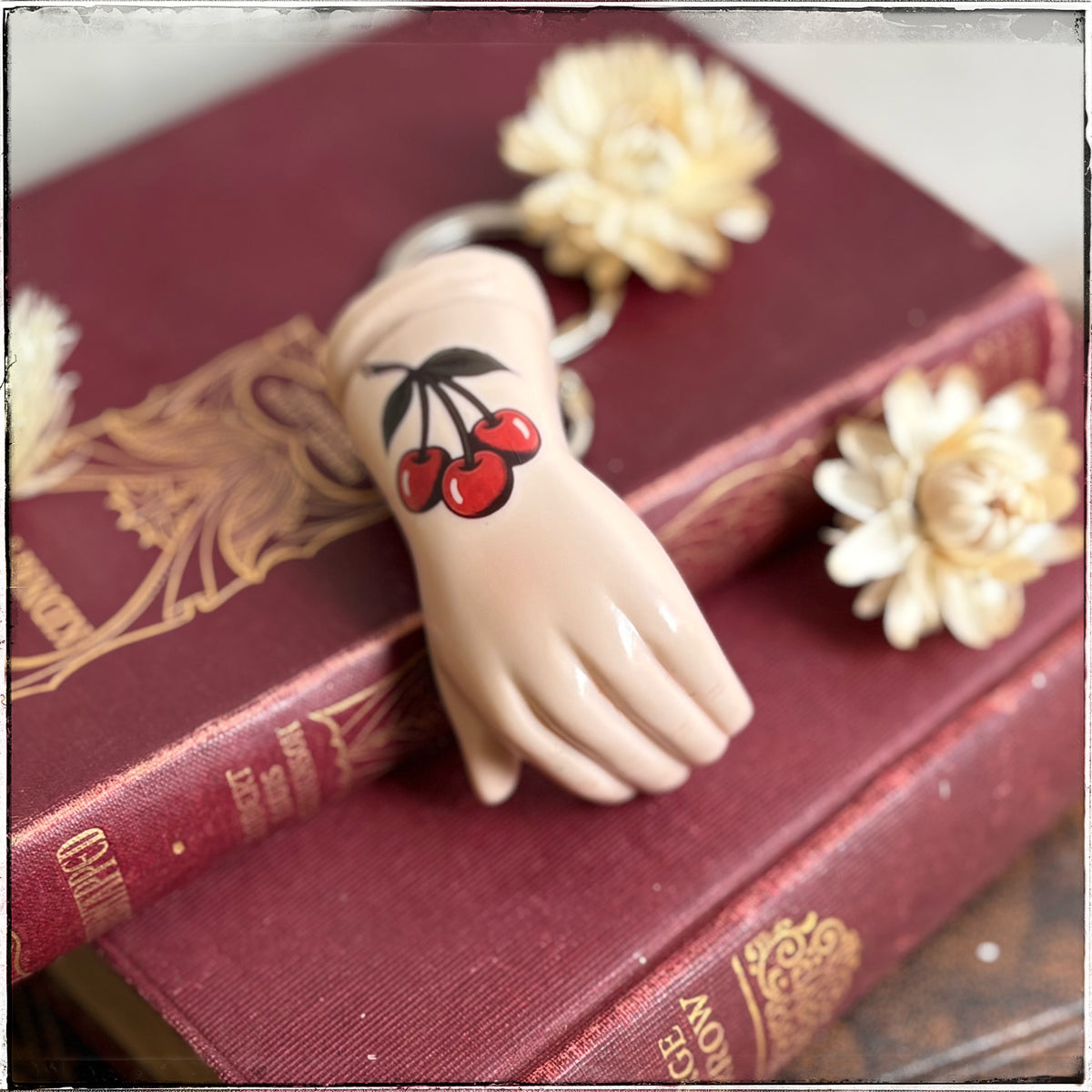 Porcelain Doll Arm Key Ring - Cherry
