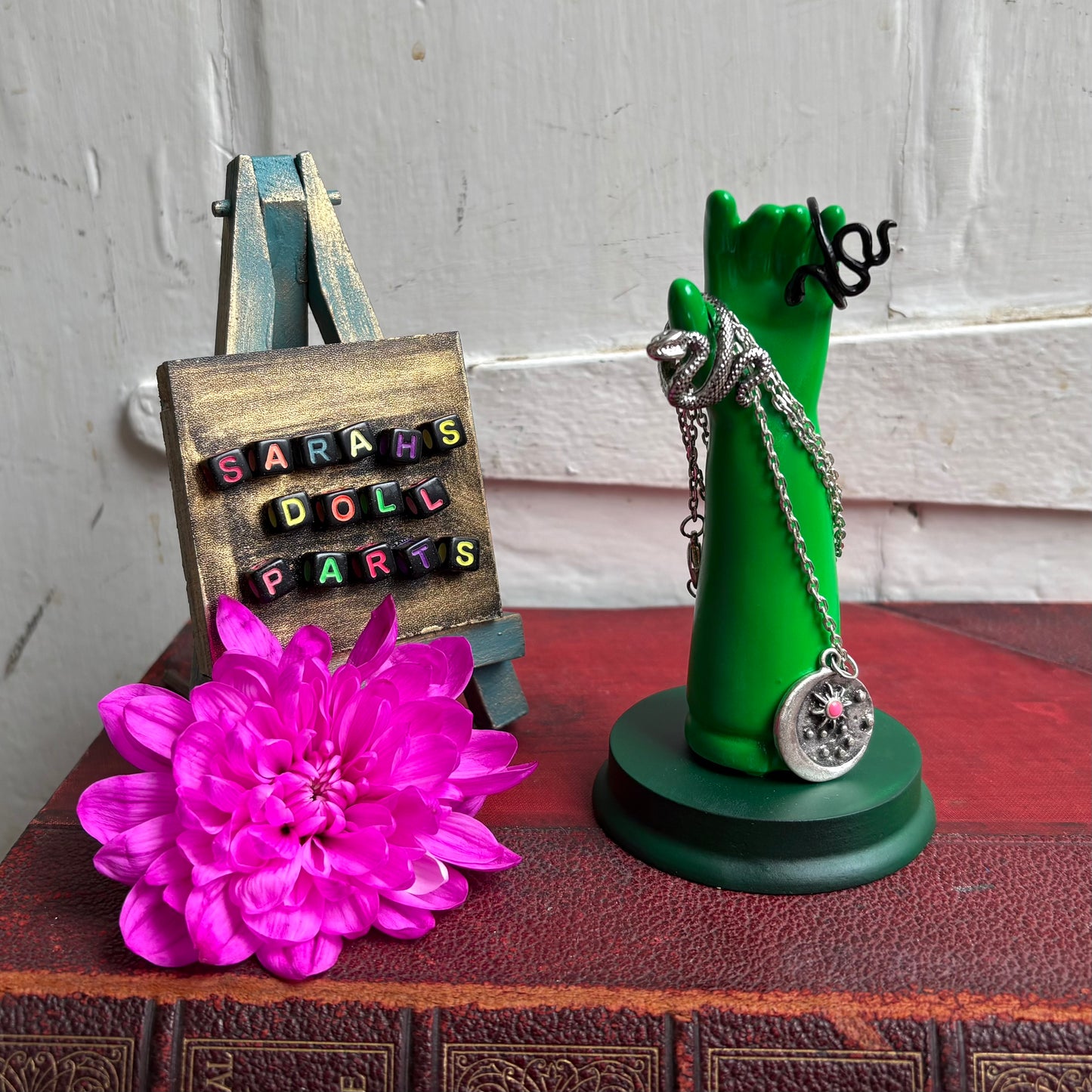 Medium Doll Arm Jewellery Holder - Neon Green