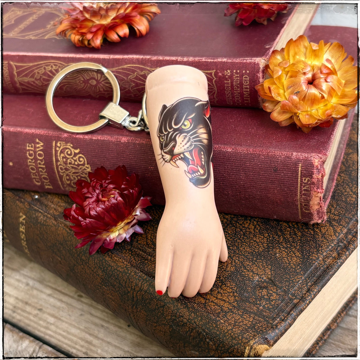 Porcelain Doll Arm Key Ring - Panther