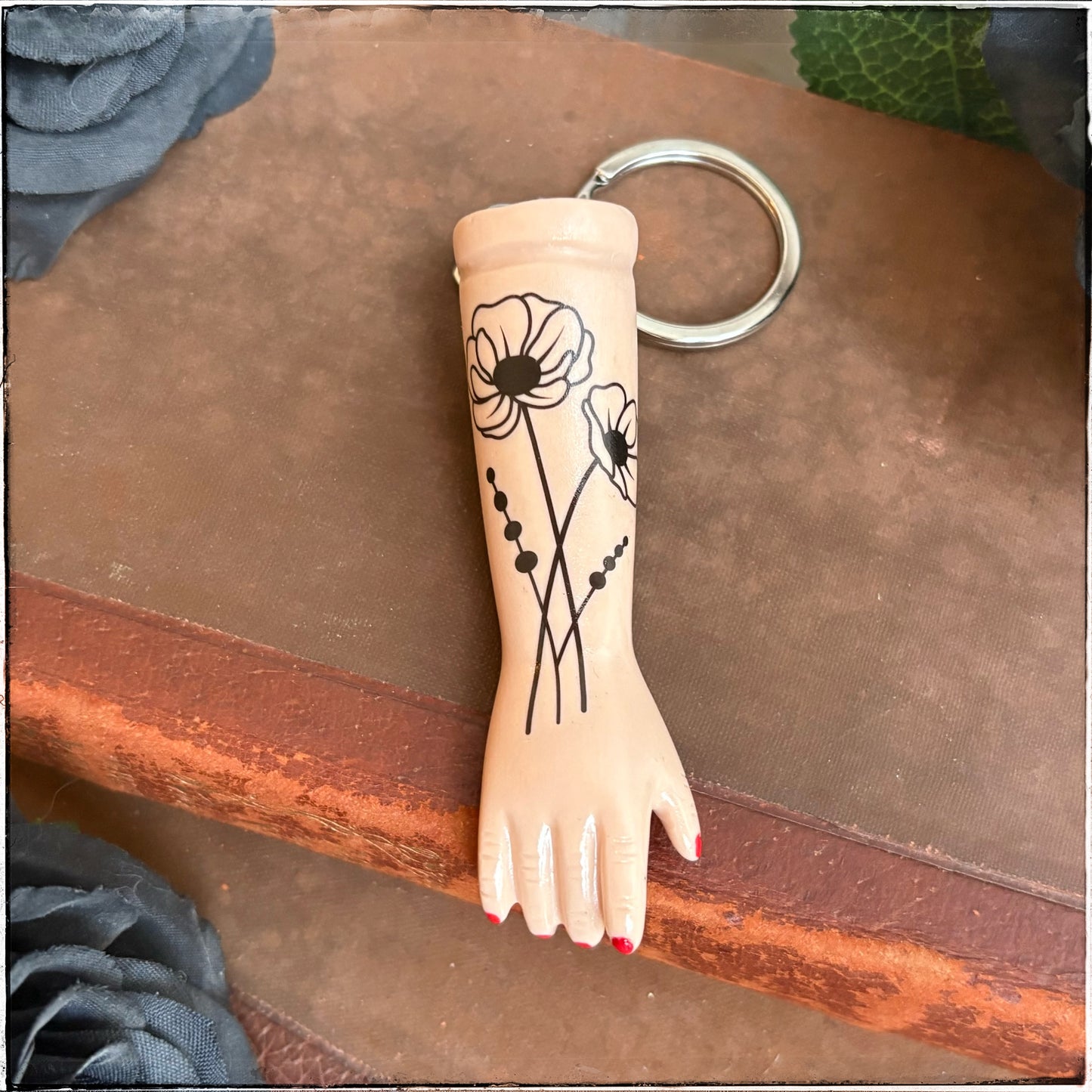 Doll Arm Key Ring - Poppies