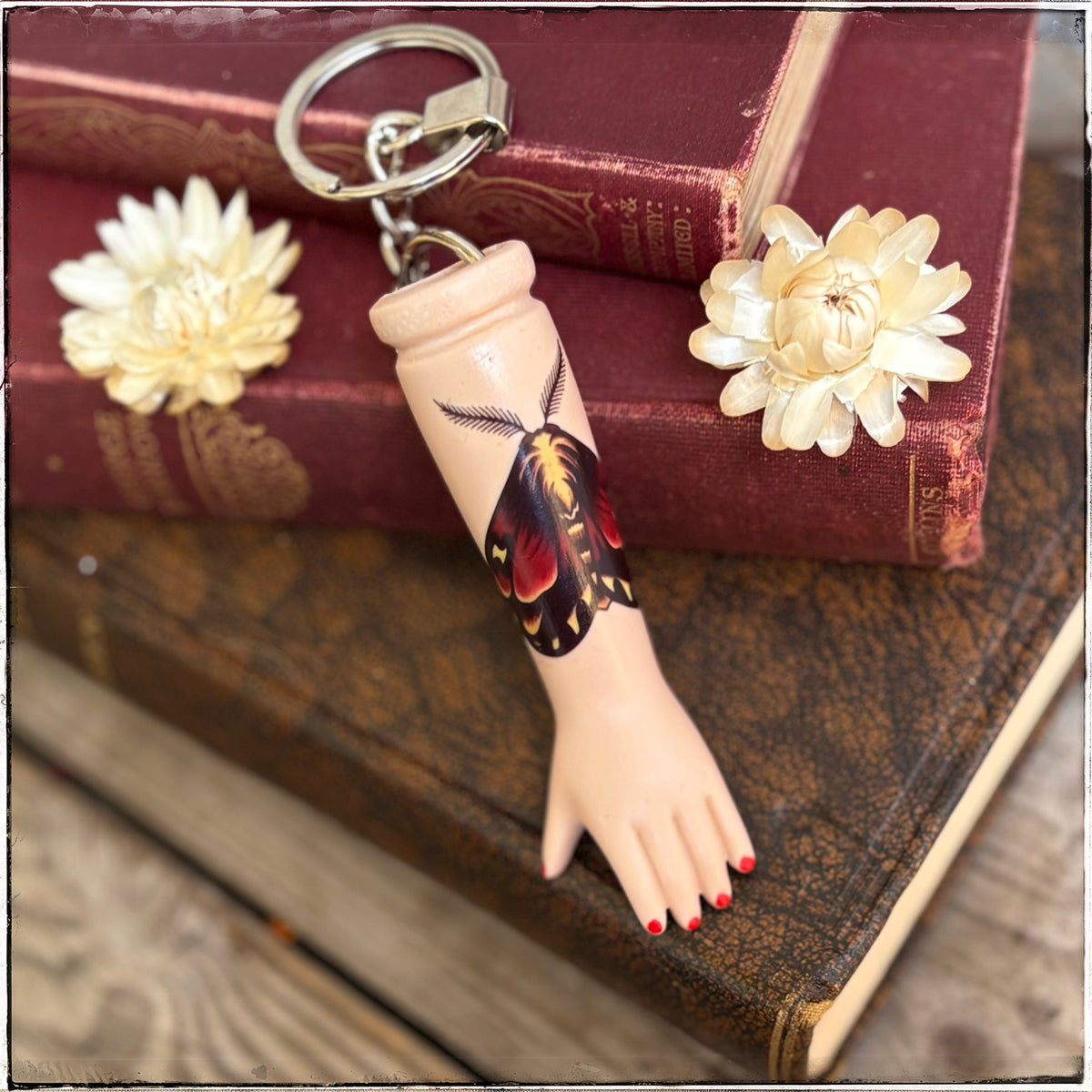 Porcelain Doll Arm Key Ring - Autumn Moth