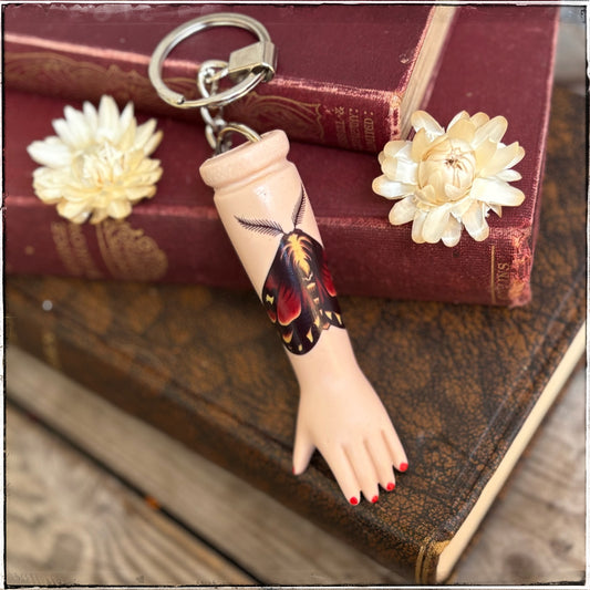 Porcelain Doll Arm Key Ring - Autumn Moth
