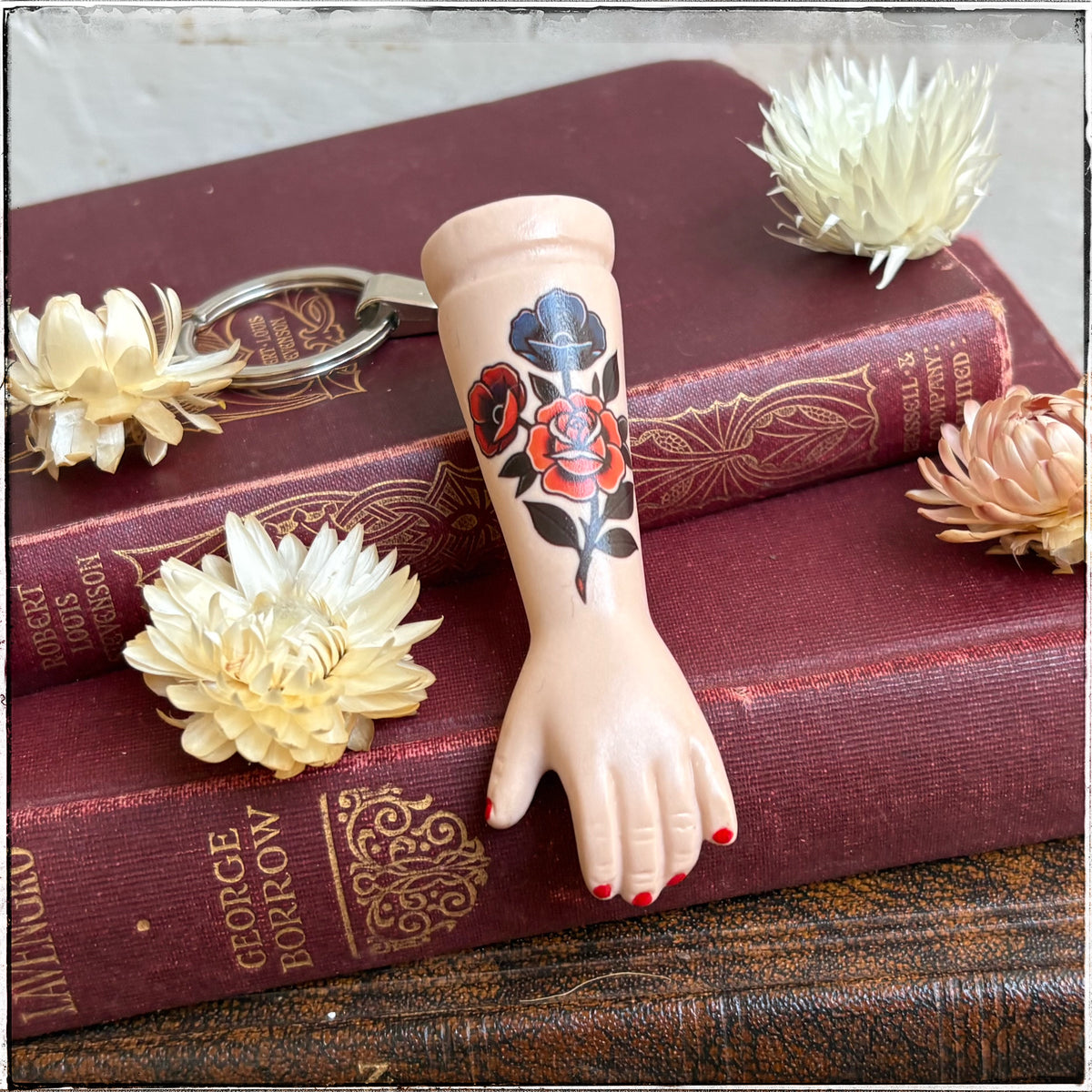 Porcelain Doll Arm Key Ring - Bouquet