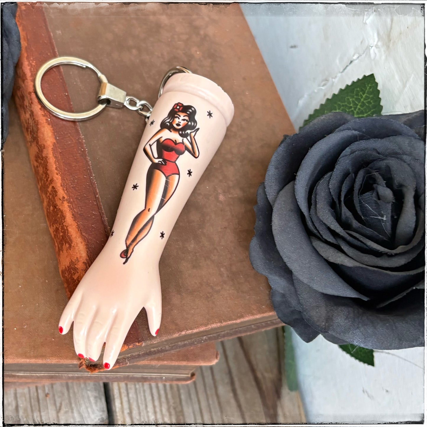 Large Doll Arm Key Ring - Pin-Up