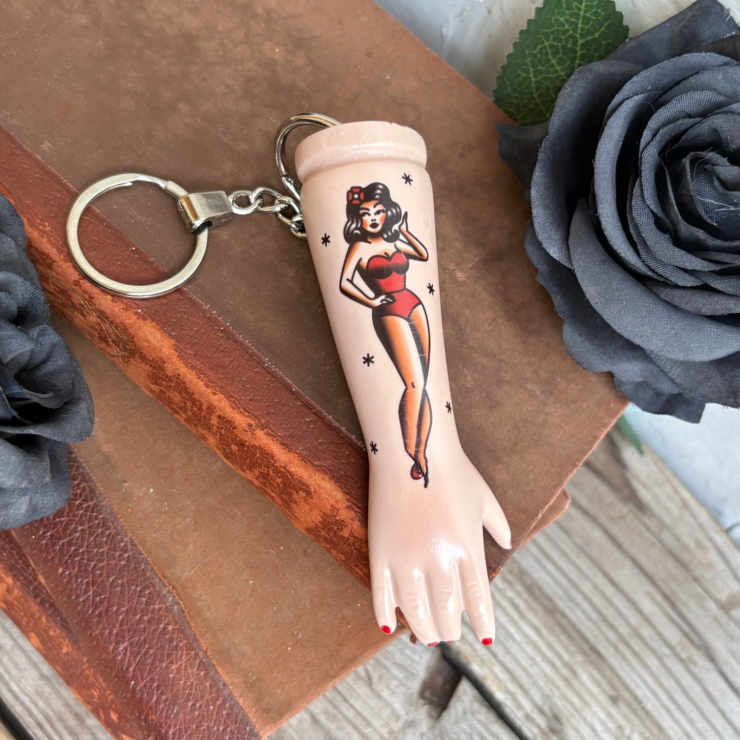 Large Doll Arm Key Ring - Pin-Up