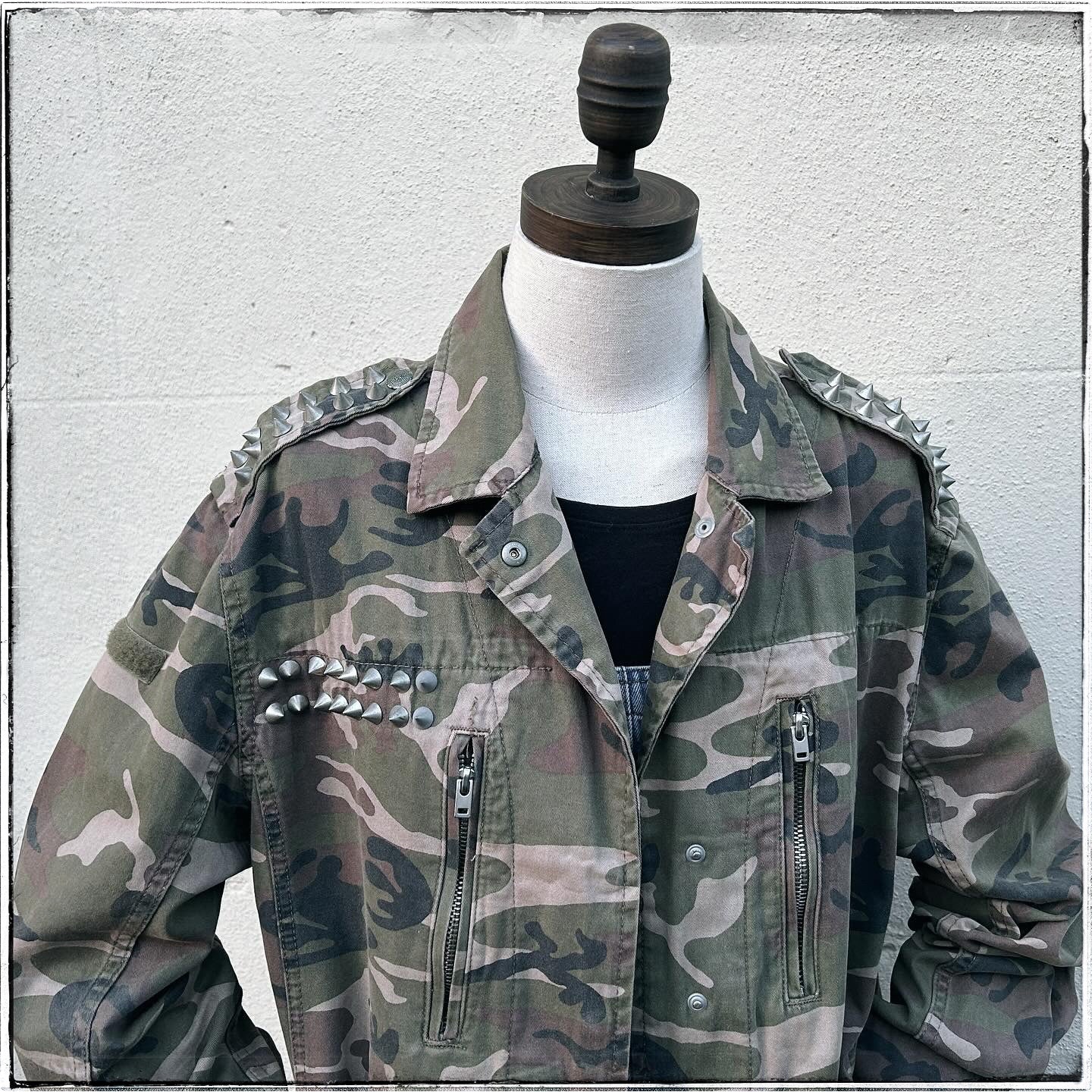 Topshop Studded Camo Jacket