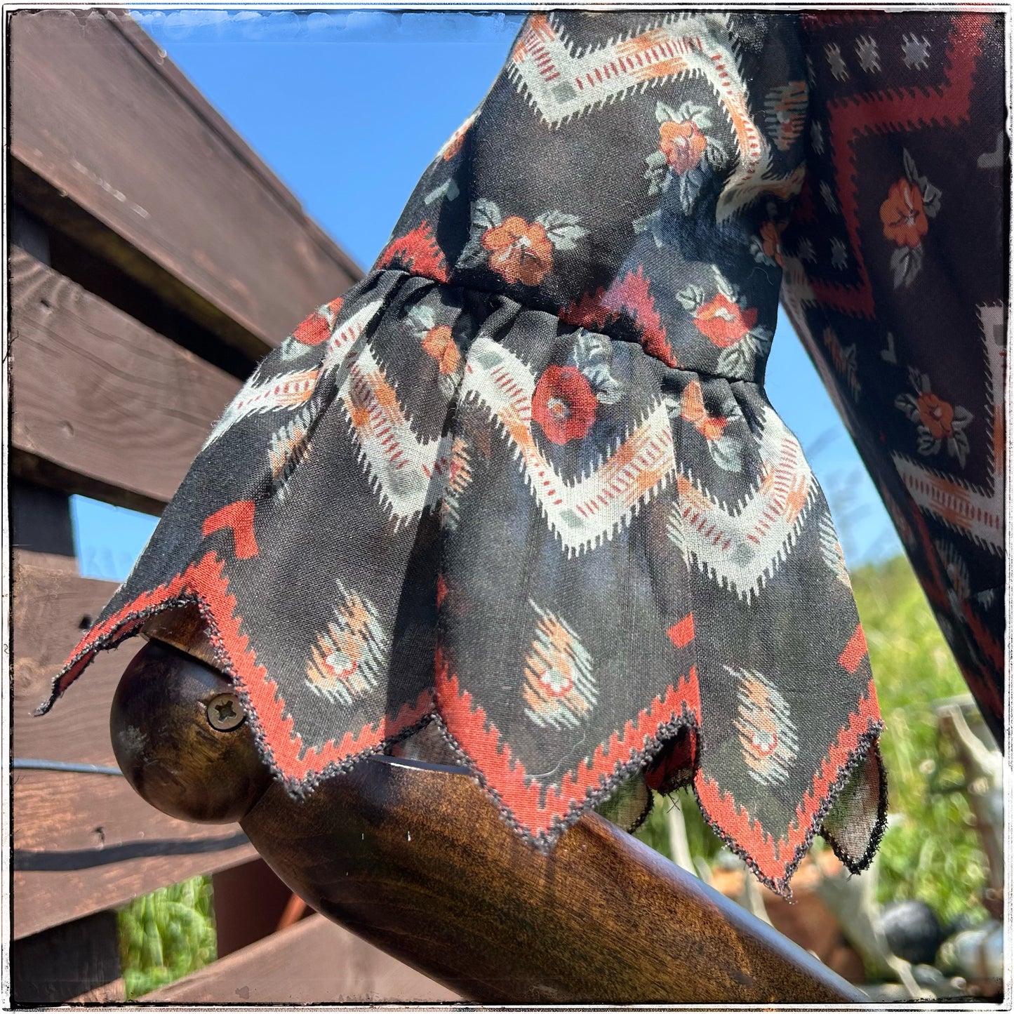 70s Vintage Geometric Print Maxi Dress