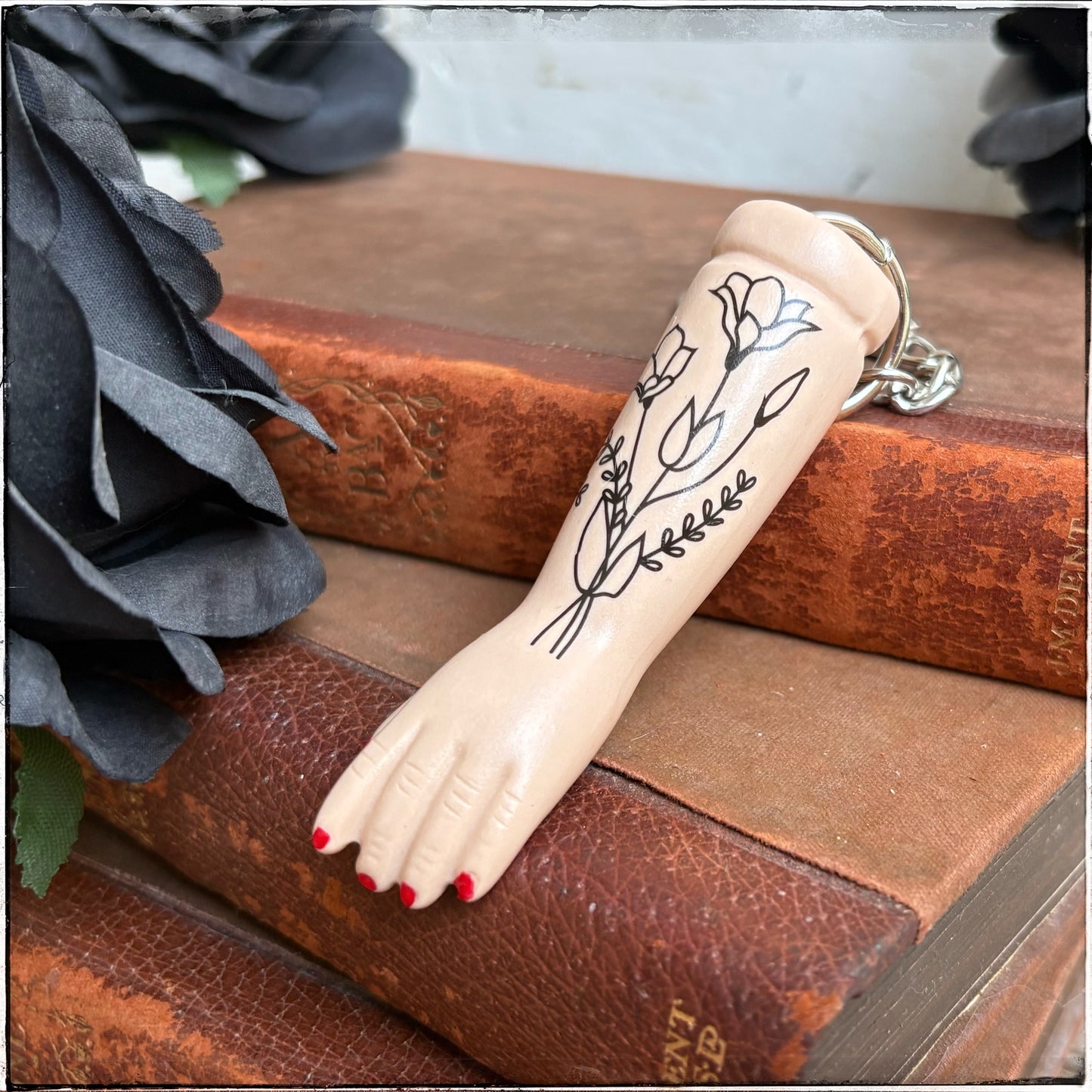 Doll Arm Key Ring - Flowers