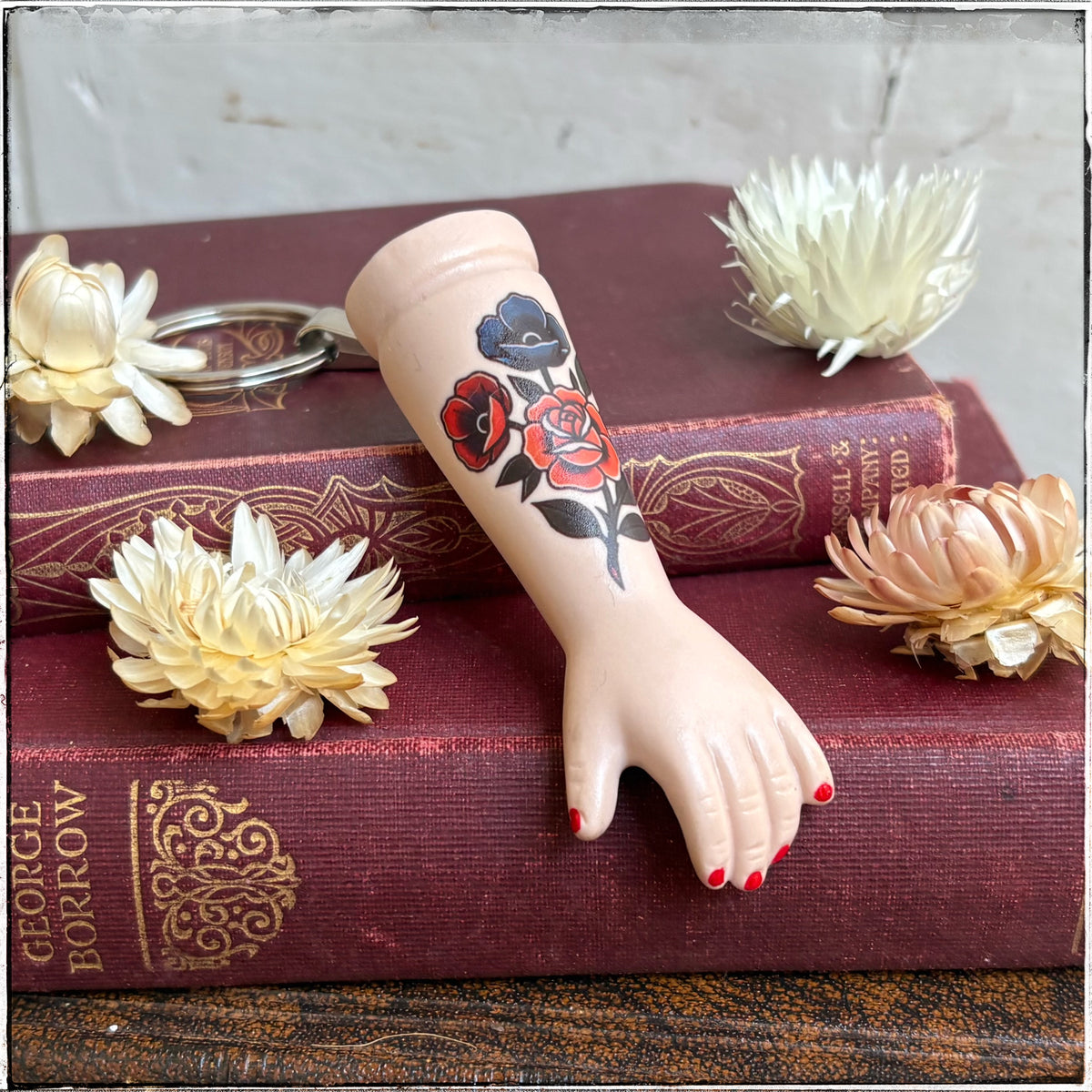 Porcelain Doll Arm Key Ring - Bouquet