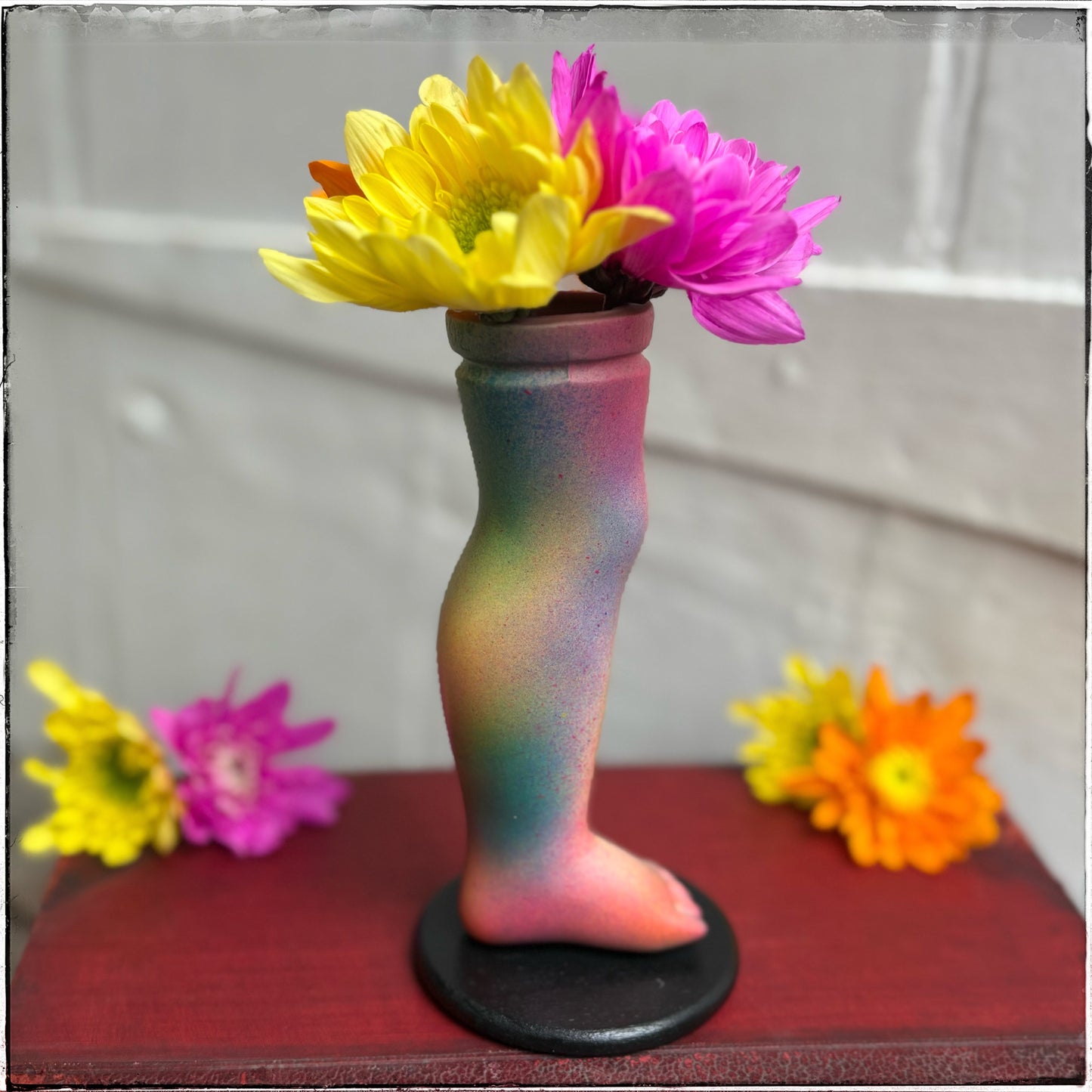 Large Doll Leg Vase - Rainbow