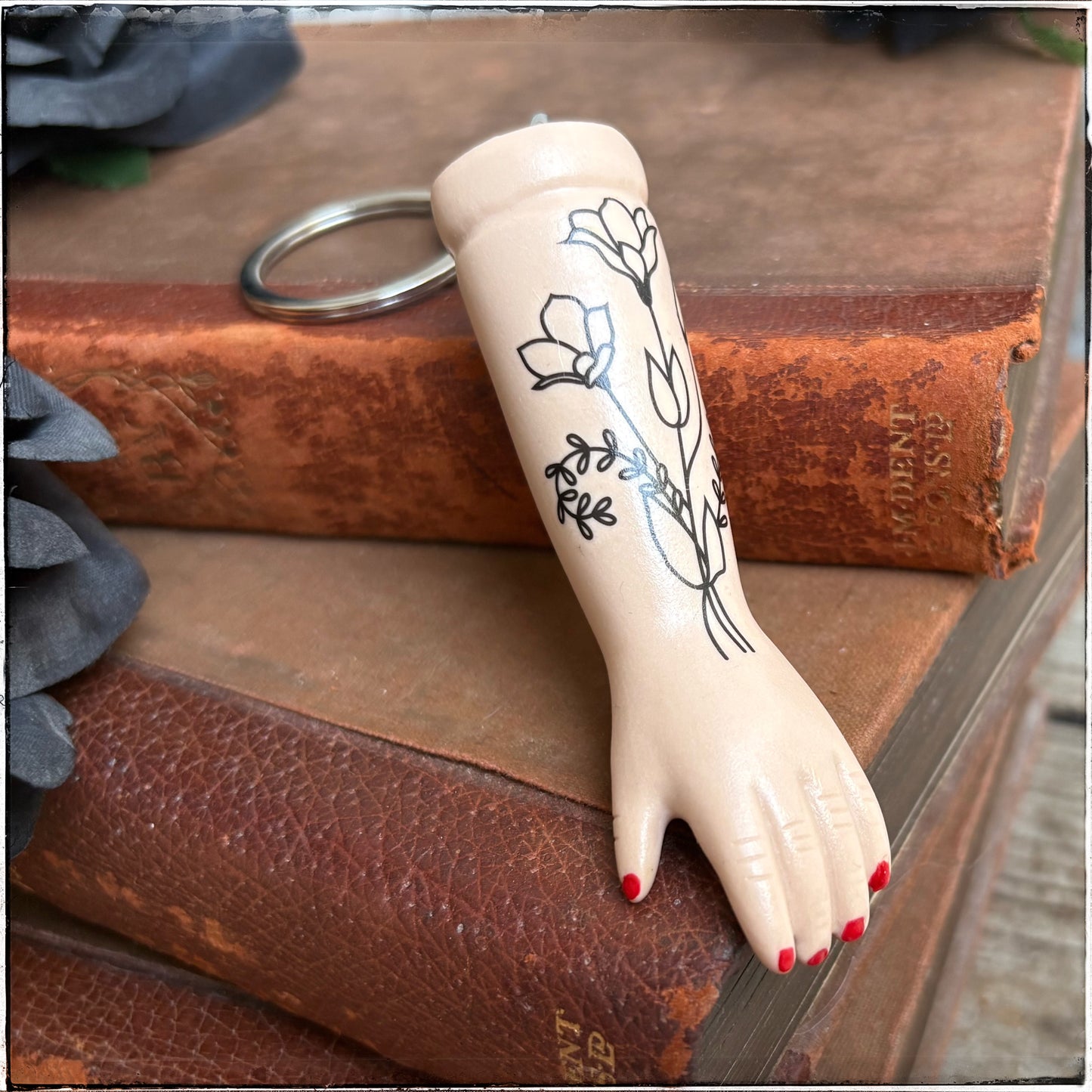 Doll Arm Key Ring - Flowers