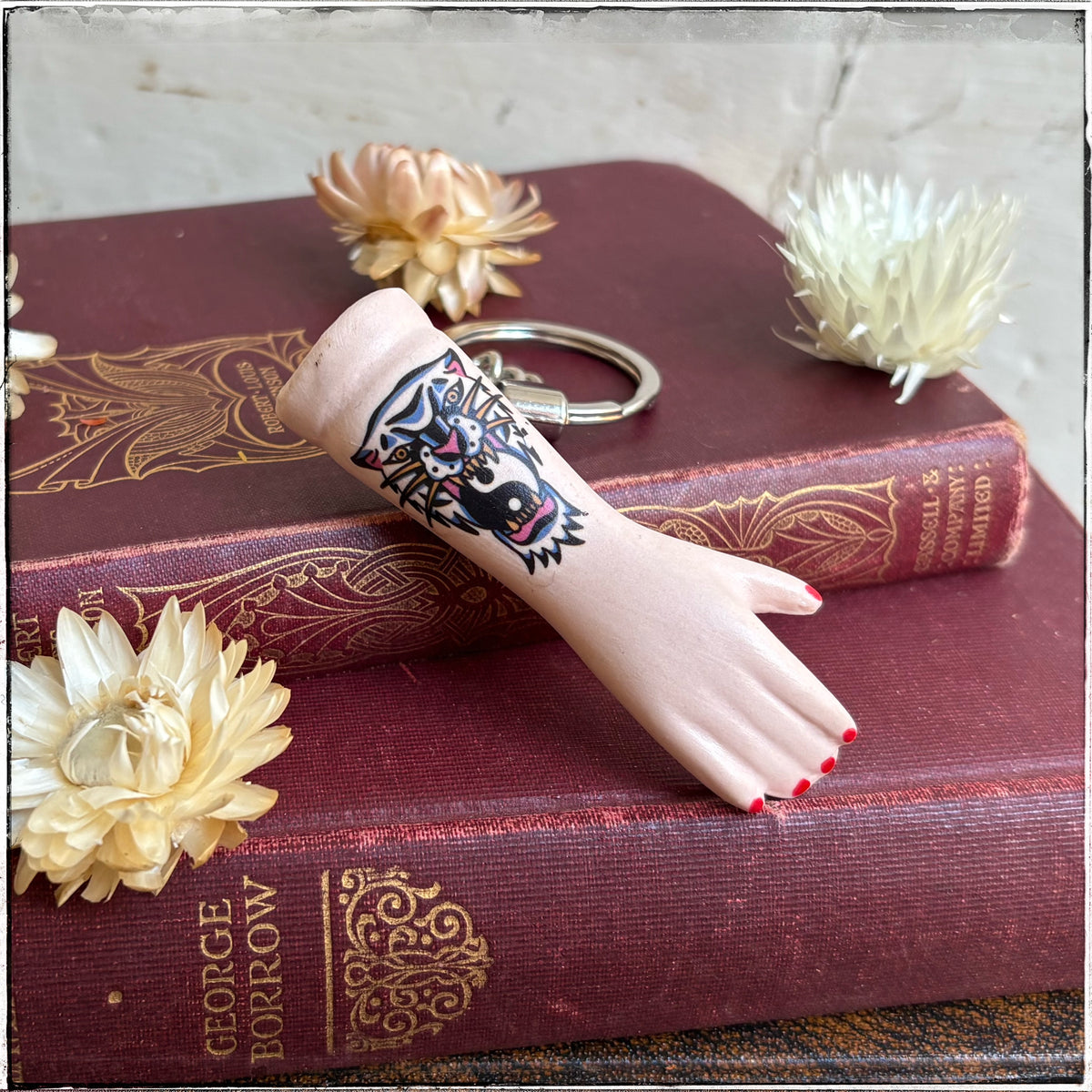 Porcelain Doll Arm Key Ring - Ying Yang