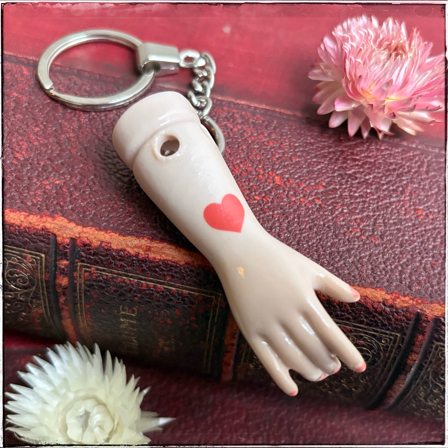 Doll Arm Key Ring - Red Heart