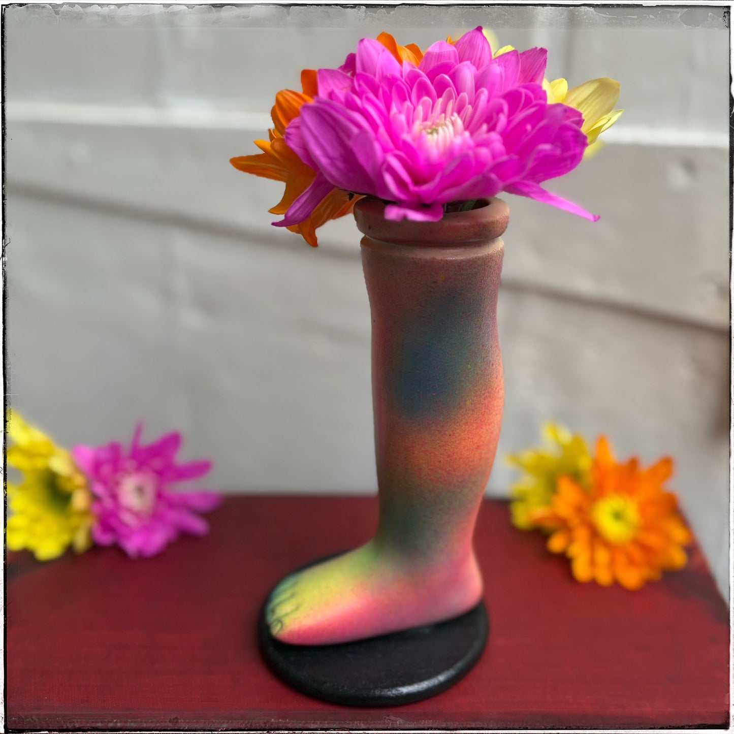 Large Doll Leg Vase - Rainbow