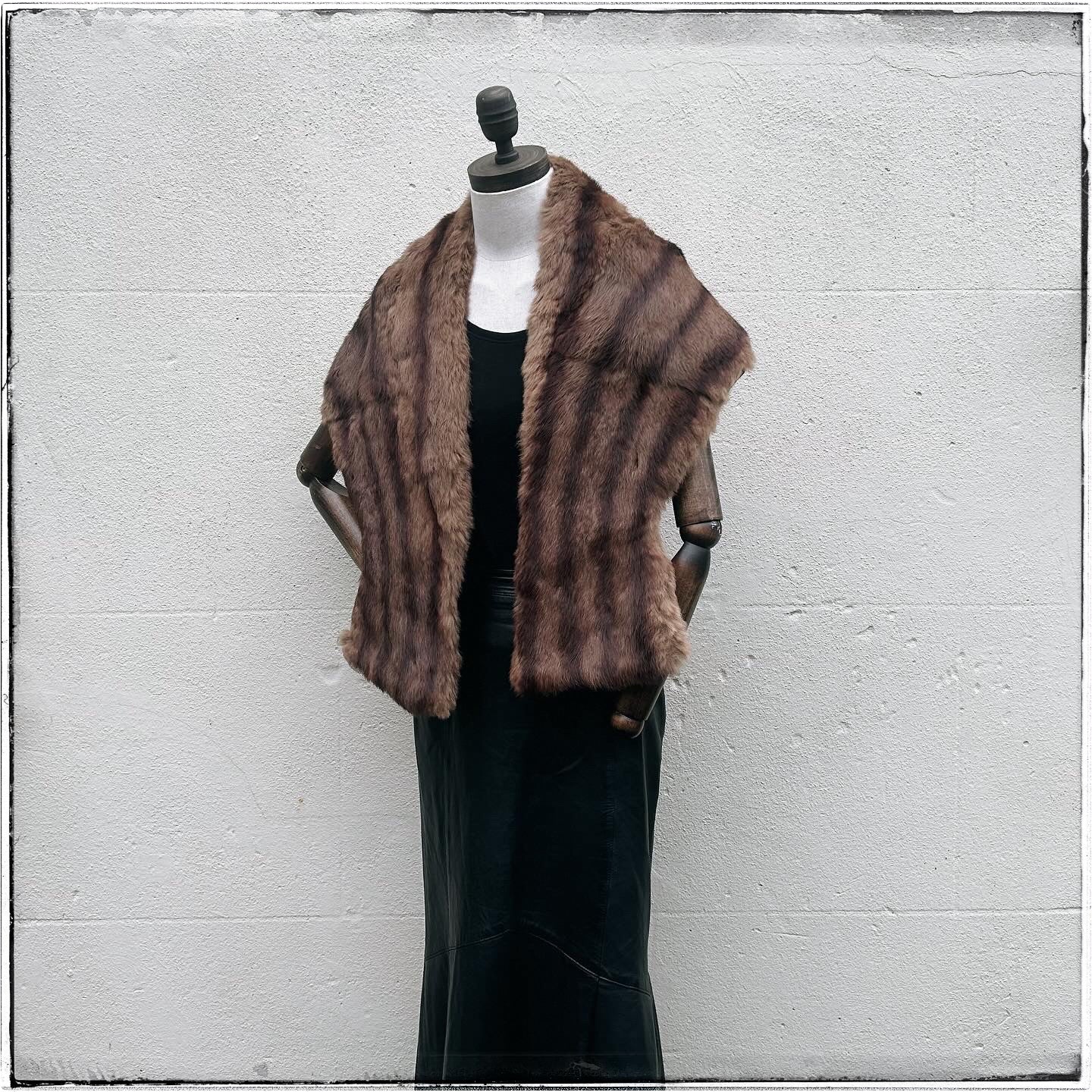 Vintage Large Brown Real Fur Stole